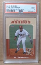 2012 Choice Greeneville Astros Update CARLOS CORREA 1st set RC PSA 9 SF Giants