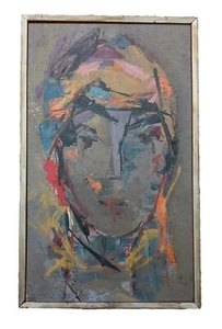 Harry Day (American 1912-2001) Artist Abstract Painting Portrait On Board - Picture 1 of 18