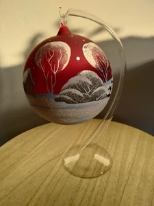 Christbaumkugel Thüringen Glaskugel Bemalt Weihnachtsbaumkugel XL Weihnachten  - Bild 1 von 8