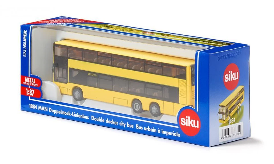 SIKU 1:87 MODELLO DIE CAST AUTOBUS DI LINEA MAN A 2 PIANI  ART 1884 - Immagine 1 di 1