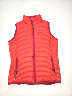 MARMOT Red Duck Down 600 Fill Puffer Vest Size Medium Outdoor Pockets EUC - Image 1 of 4