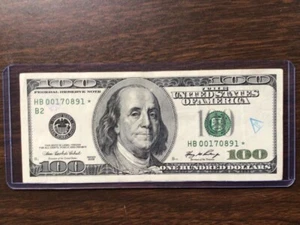 2006 Series $100 Dollar Bill Star Note FRB New York City Seria#HB00170891* - Picture 1 of 2