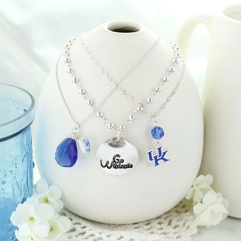 UK, KENTUCKY WILDCATS Necklace Set, Jewelry,  3 Pieces, SPARKLE & SHINE, College Cover