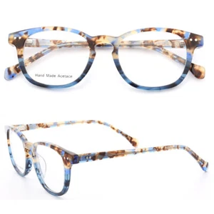 Hand Made Leopard Tortoise Eyeglasses Frames Womens Mens Vintage Round Glasses - Picture 1 of 10