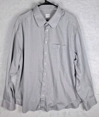 Camisa Armani Collezioni Manga Larga Abotonada-Gris-Hombre 45/18-100% Algodón-Italia Foto 1 de 4