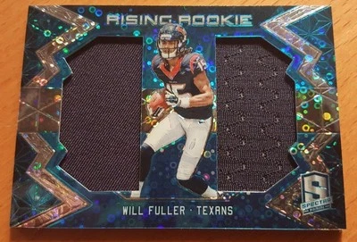 2016 Panini Spectra Rising Rookie Materials Neon Blue #6 Will Fuller #'d 36/99 - Image 1 of 2