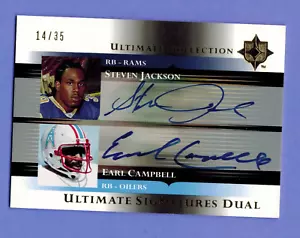 2005 Ultimate Collection Earl Campbell Steven Jackson Dual On Card Auto 14/35 - Picture 1 of 2
