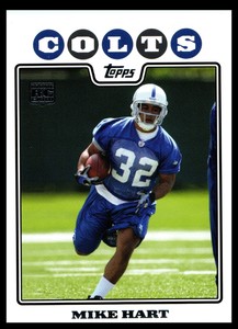 2008 Topps NFL Football #353 Mike Hart Indianapolis Colts Running Back RC