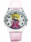 Princess Peach Super Mario rosa Leder Armbanduhr