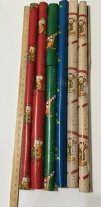6 Vintage Garfield the Cat Wrapping Paper Rolls 12.5 Sq Ft CHRISTMAS Gift Wrap - Picture 1 of 8