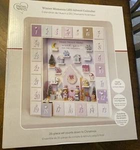 2020 Precious Moments Winter Moments LED Advent Calendar Wood Christmas Holiday - Picture 1 of 6