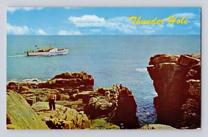 Postcard Maine Bar Harbor ME Thunder Hole Cruise Boat 1964 Chrome Unposted - Picture 1 of 2