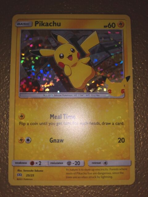 Mavin  McDonalds Pikachu Holo Shiny 25/25 Fresh Pokemon Card 2021 With  Stickers