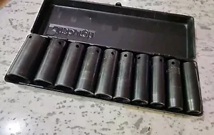 PITTSBURGH 10 Piece DEEP IMPACT Socket Set 1/2" DRIVE With CASE 7/16" to 1" - Picture 1 of 4