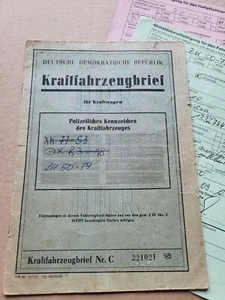 DDR KFZ Brief Kraftfahrzeugbrief Fahrzeugbrief PKW AWZ Trabant 601 Lim EZ 1970 - Bild 1 von 2