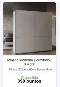 Armario Alto Moderno 2p Correderas Color Blanco Mate - Imagen 1 de 3