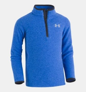 UNDER ARMOUR Boy's Heathered Logo 1/4 Zip L/S Shirt **ROYAL MEDIUM HEATHER** NWT - Picture 1 of 1