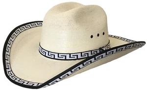 Authentic Sahuayo Region Mexico Palm Moreno Straw Premium Vaquero Cowboy Hat - Picture 1 of 6
