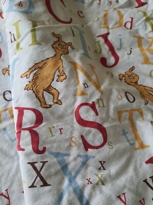 Dr. Seuss Trend Lab Brown Velour Backed ABC Baby Crib Blanket 30"X 40" lovey - Image 1 of 4