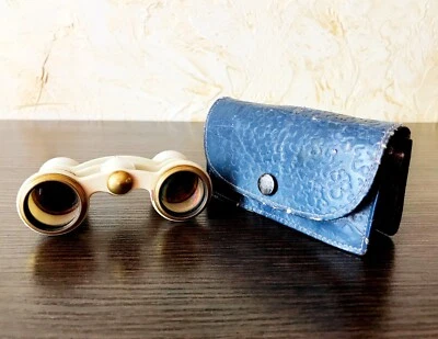 Theater binoculars in case Vintage Opera Glasses - USSR Pocket Soviet Binoculars - Image 1 of 4