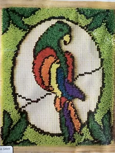 Papagei Buntglas Riegel Haken Kit Vintage WonderArt unbearbeitet 16x20 - Bild 1 von 9