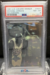 1991 UPPER DECK AWARD WINNER MICHAEL JORDAN HOLOGRAMS #AW1 PSA 8 - Picture 1 of 2