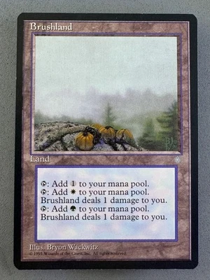 Brushland Ice Age MTG—Never Played Near Mint—Vintage Dual Mana Pain Land - Image 1 of 4
