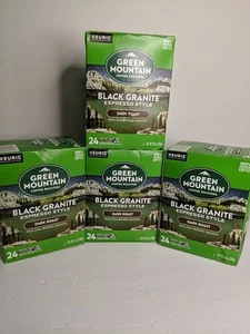 4x Green Mountain Kaffeeröster 24 schwarze Granite dunkle Röstung K-Tasse Kaffeepads - Bild 1 von 6