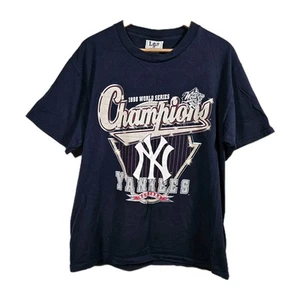 Camiseta Vintage Años 90 New York Yankees Talla L Azul Campeones Serie Mundial 1998 - Imagen 1 de 8