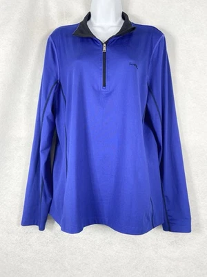 LRL Ralph Lauren Camisa Activa Mujer XL Azul Pullover 1/4 Cremallera Mangas de Troncos Foto 1 de 4