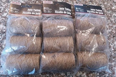 Banco de herramientas herrajes cuerda de yute natural. 3 paquetes de 3 rollos de 106 pies cada uno Foto 1 de 4