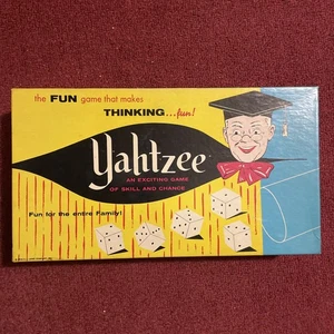 Vintage Yahtzee 1956 Game Box #950 Yahtzee E.S Lowe Co. Board Game Original - Picture 1 of 3