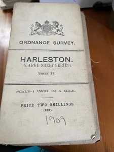 ORDNANCE SURVEY MAP - 1 INCH TO A MILE - SHEET 77 - HARLESTON - 1909 - Picture 1 of 1