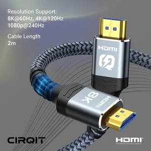 CIRQIT 8K HDMI 2.1 Cable 2m | Ultra High Speed | Nylon Braided - Picture 1 of 2
