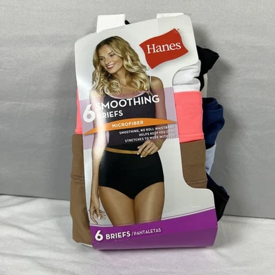 Hanes Women's Signature Smoothing Microfiber Brief Underwear, 6-Pack 2XL - Image 1 of 2
