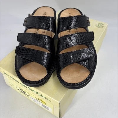 Finn Comfort Como US 6.5 D Leather Sandal Black  - Image 1 of 4