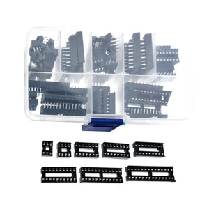 66pcs DIP IC Socket Adaptor Solder Type Socket Kit 6 8 14 16 18 20 24 28 Pin - Picture 1 of 8