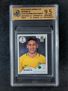 2018 Panini FIFA World Cup NEYMAR JR. Black Back Sticker Brazil #371 RPA 9.5 - Picture 1 of 3