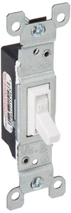 15-Amp, 120-Volt, Toggle Framed Single-Pole AC Quiet Switch, Residential Grad... - Picture 1 of 5