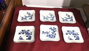 6 Vintage Otagiri Japan asiatisch blau weiß Porzellan Blumen Vogel Schmuck Ring Schale - Bild 1 von 4