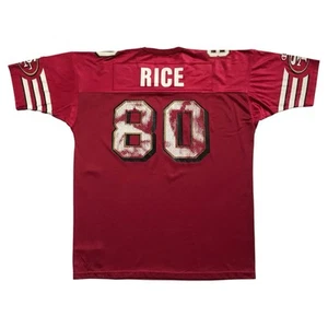 Vintage Champion Jerry Rice Jersey 2XL XXL Red San Francisco 49ers NFL #80 90s - Picture 1 of 4