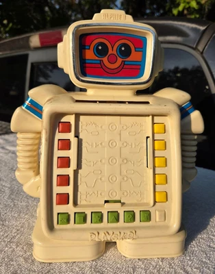 Alphie II Robot Playskool Vintage 1980's Toy No Cards Partially Tested As-Is - Image 1 of 4