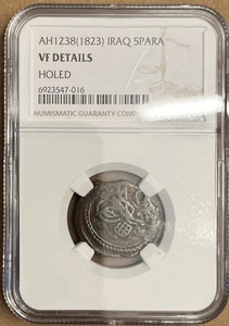 IRAQ OTTOMAN BAGHDAD MINT 5 PARA DATED AH 1238 (1823) , NGC VF.. RARE COIN. - Picture 1 of 2