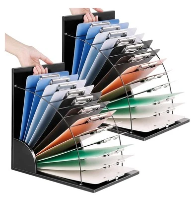 2Pack Clipboard Holder Organizer Wooden Clipboard Storage Rack Stand Desktop Fil - Image 1 of 4