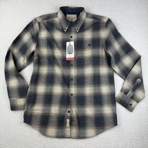 Vintage Weatherproof Flannel Shirt Plaid Button Down Mens Size M Blue Grey NWT - Picture 1 of 9
