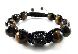 Eistigerauge Perlenarmband Shamballah Makramee Stil Naturstein VIELE FARBEN! - Bild 1 von 13