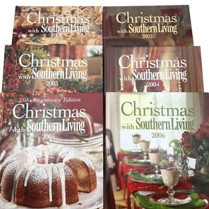 Lot of 6 CHRISTMAS WITH SOUTHERN LIVING HC Cookbook Recipe Craft Ideas 2001-2006 - Picture 1 of 11