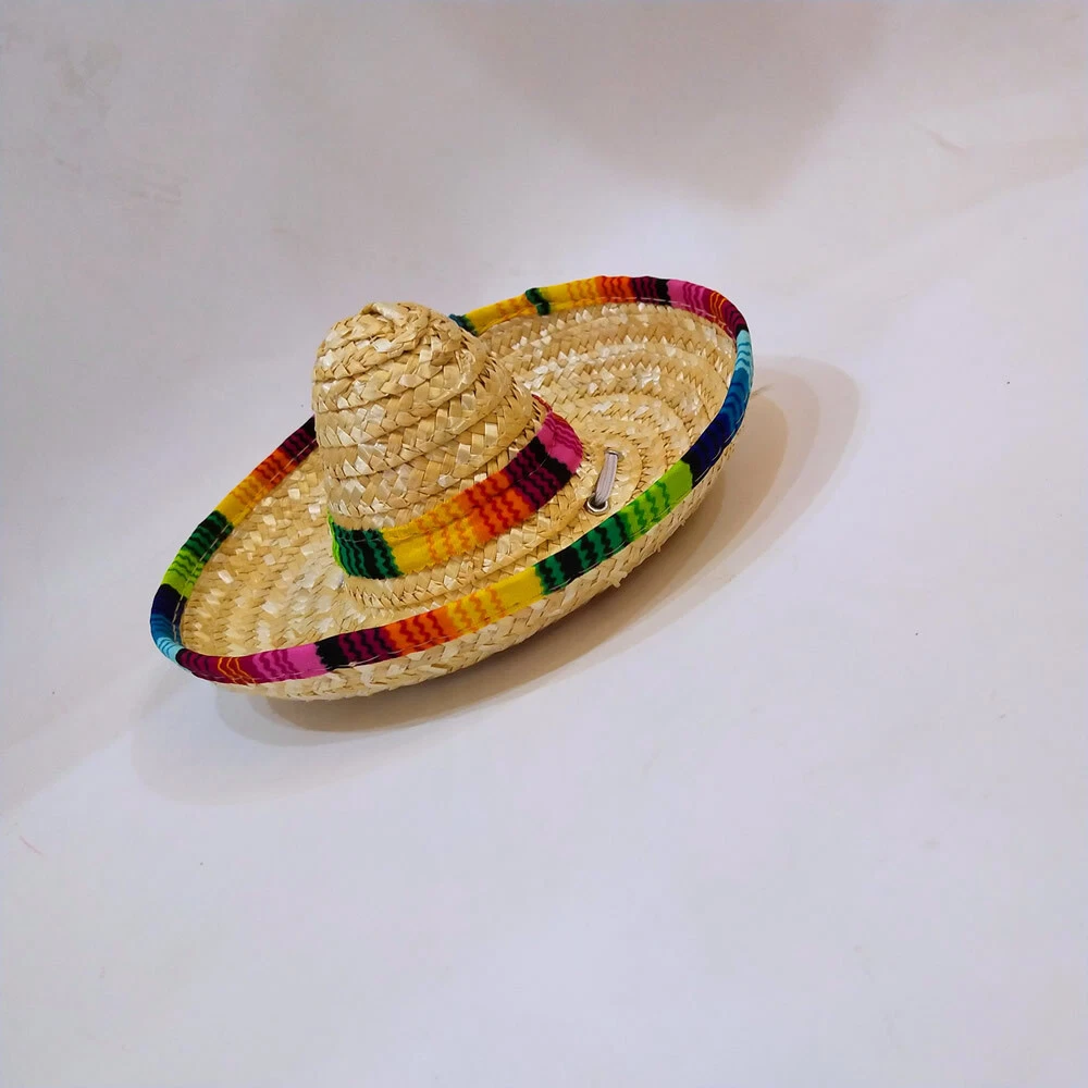 Mexikanischer Sombrero-Hut – Beige, Rosa, Blau – Kopfumfang 58 Cm – Perfekt Für Fiesta, Karneval & Kostümparty