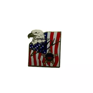 Spilla vintage 2004 SERVIZIO SEGRETO campagna elettorale bandiera americana aquila - Foto 1 di 7