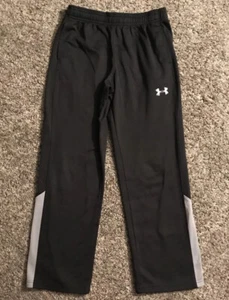 Underarmour Boys Athlethic Pants, Youth Medium,Black With Grey On The Side - Picture 1 of 5